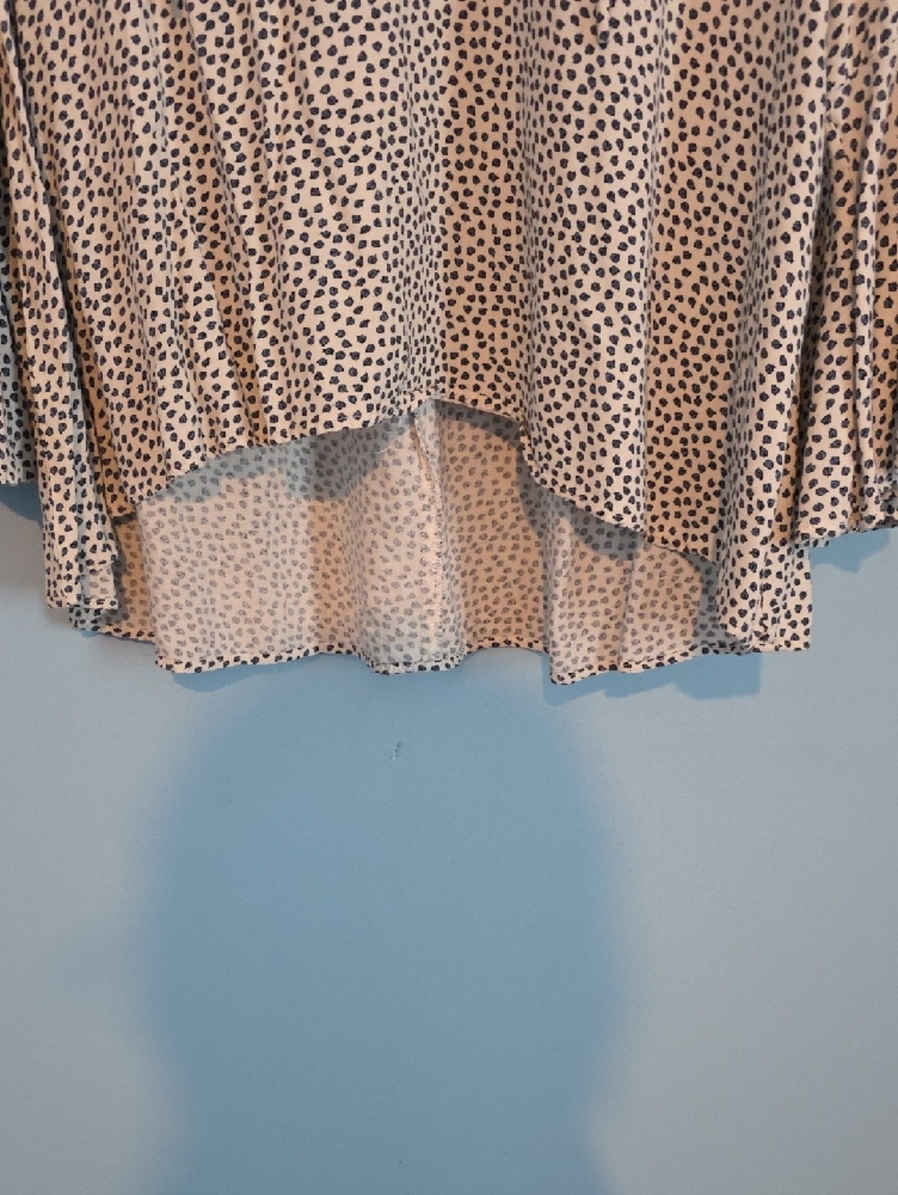 Women's Cream Polka Dot Lace-Up Blouse - Picture 4 of 5